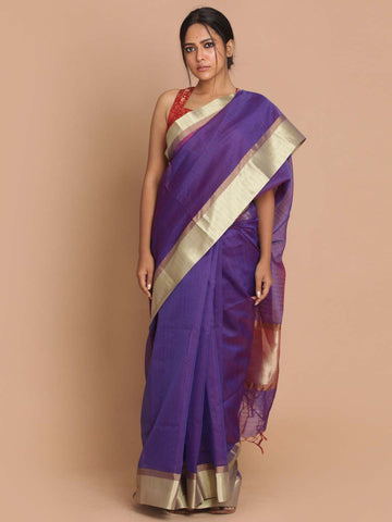 MIDNIGHT GLOW (BANARASI COTTON BLEND SAREE)
