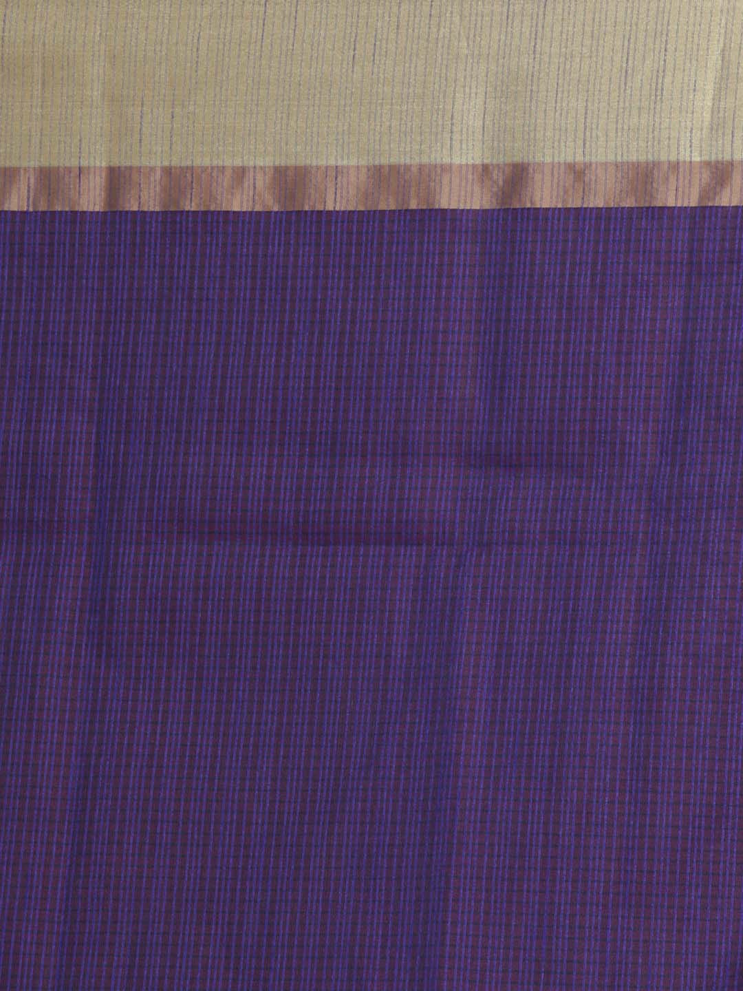 Indethnic Banarasi Navy Blue Checked Daily Wear Saree - Saree Detail View