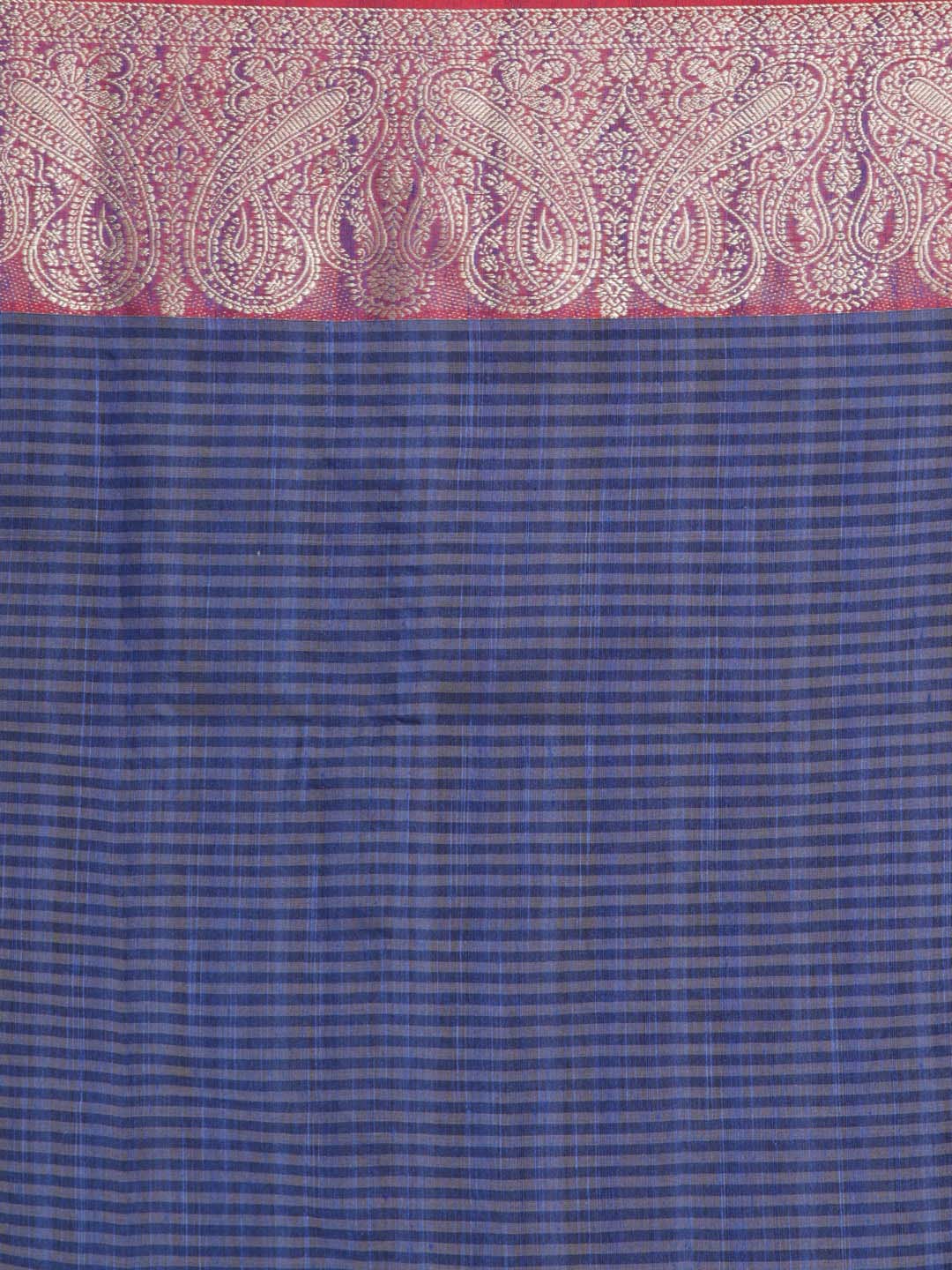 Indethnic Banarasi Navy Blue Woven Design Daily Wear Saree - Saree Detail View