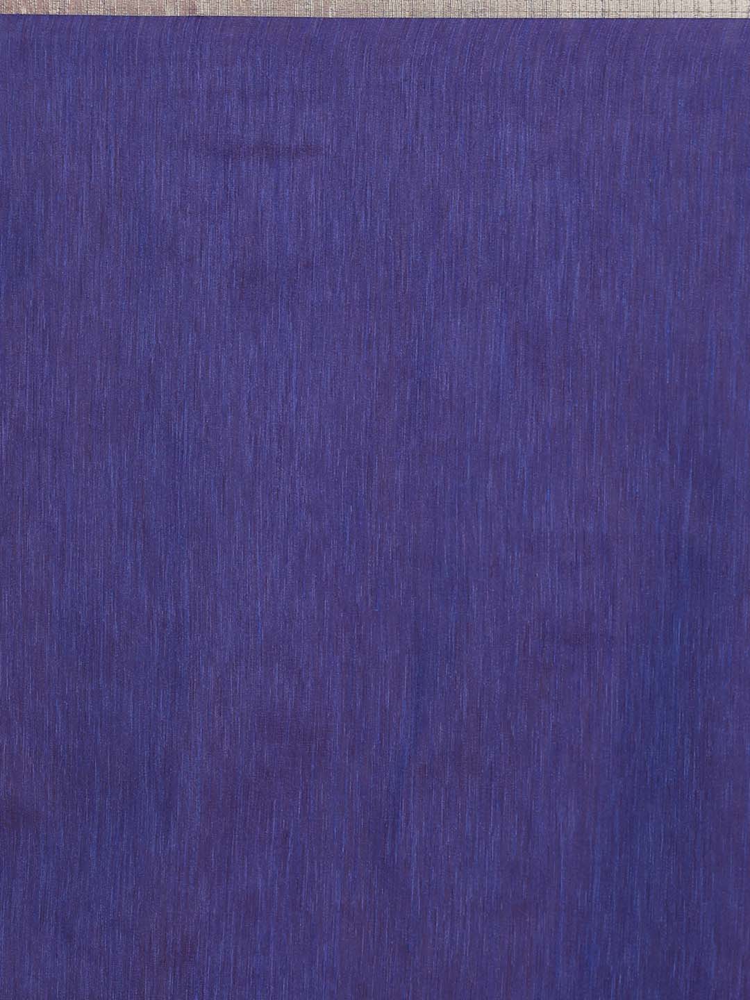 Indethnic Banarasi Purple Solid Daily Wear Saree - Saree Detail View