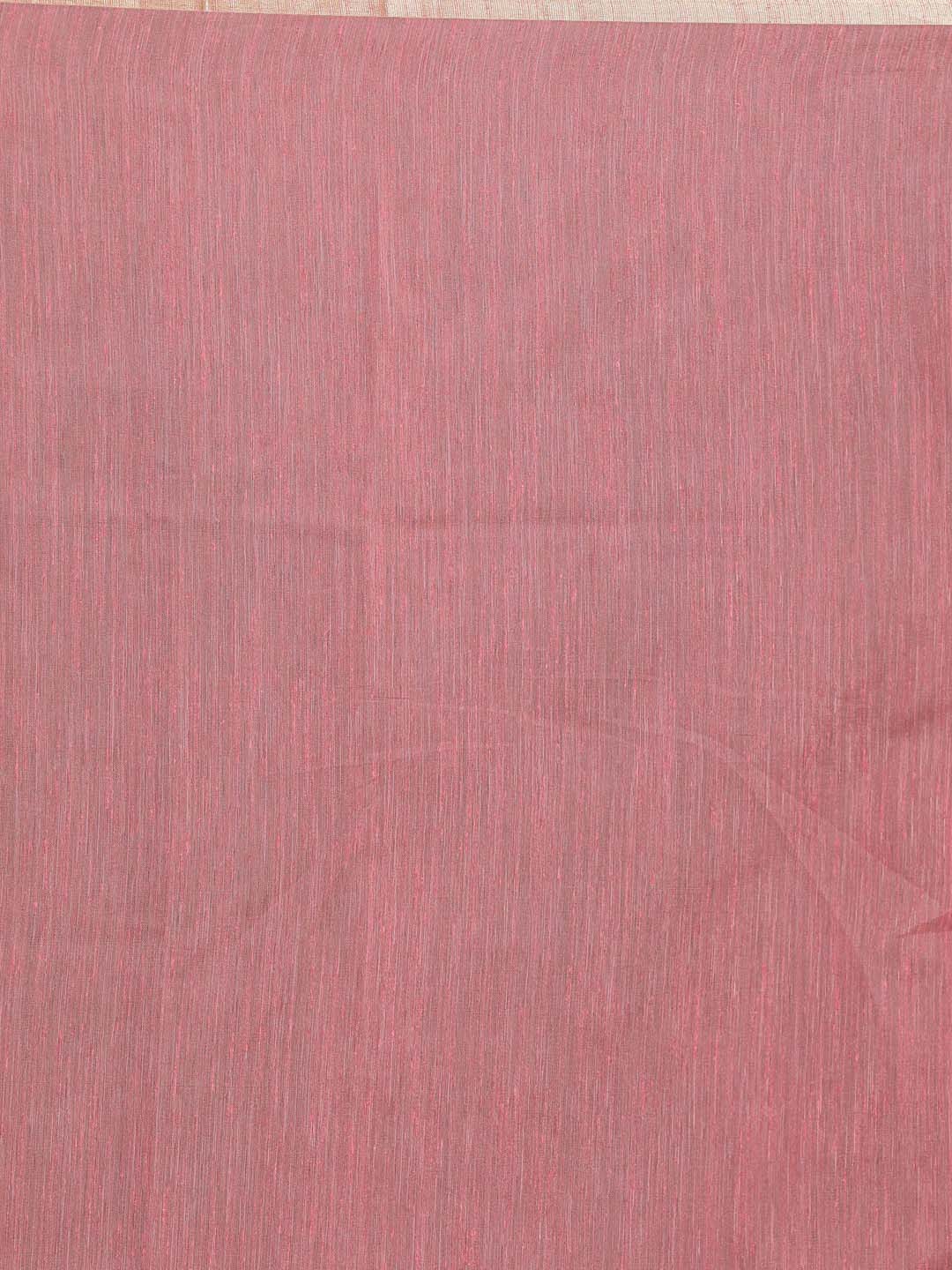 Indethnic Banarasi Pink Solid Daily Wear Saree - Saree Detail View