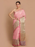 Indethnic Banarasi Pink Woven Design Festive Wear Saree - View 1