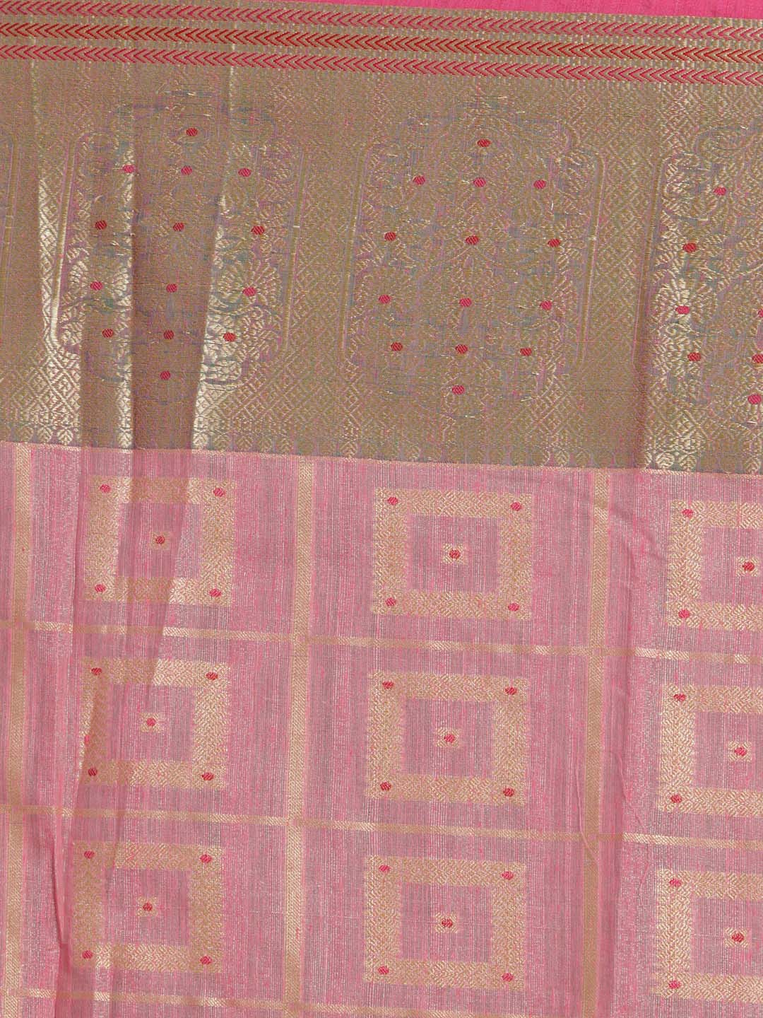 Indethnic Banarasi Pink Woven Design Festive Wear Saree - Saree Detail View