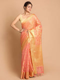 Indethnic Banarasi Pink Woven Design Daily Wear Saree - View 1