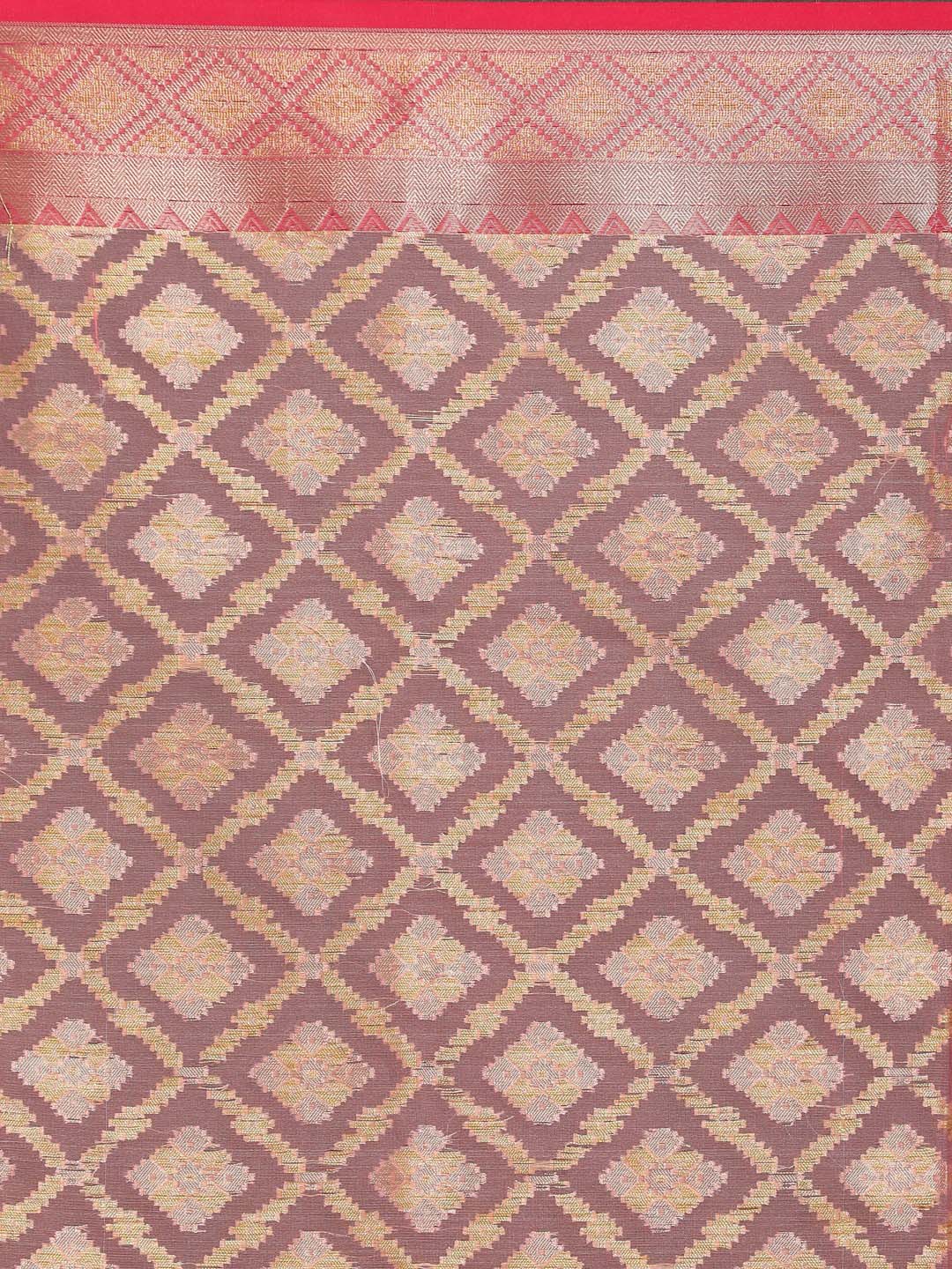 Indethnic Banarasi Pink Woven Design Festive Wear Saree - Saree Detail View