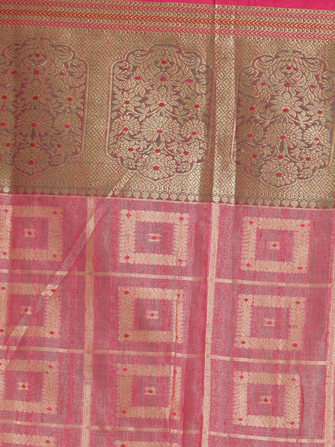 Indethnic Banarasi Fuchsia Woven Design Festive Wear Saree - Saree Detail View