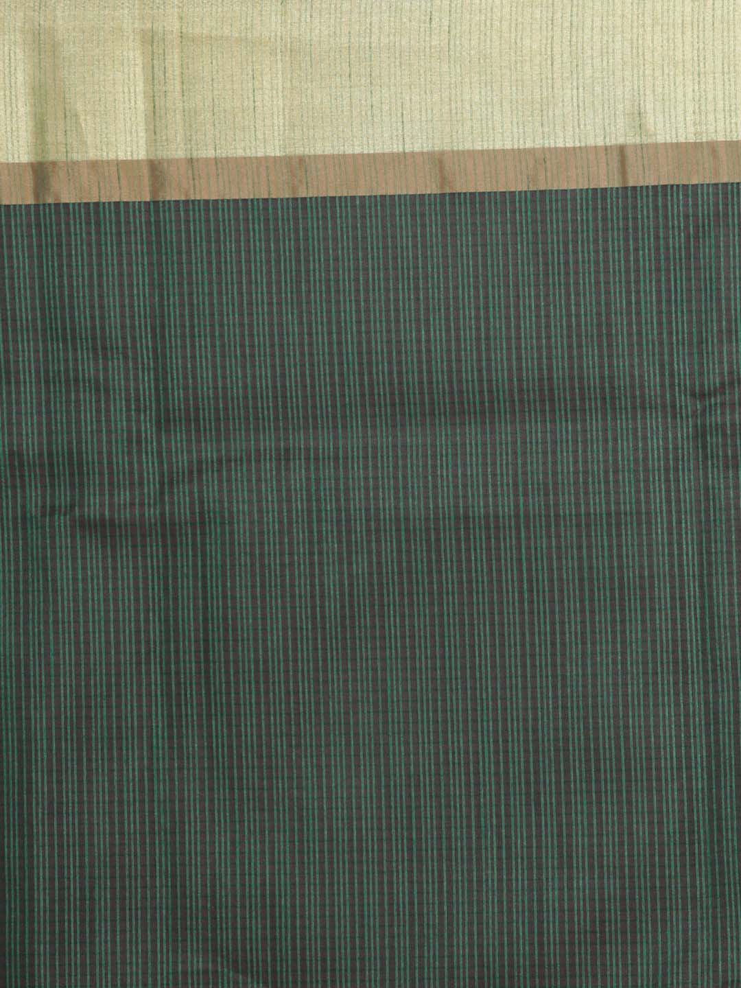 Indethnic Banarasi Bottle Green Checked Daily Wear Saree - Saree Detail View