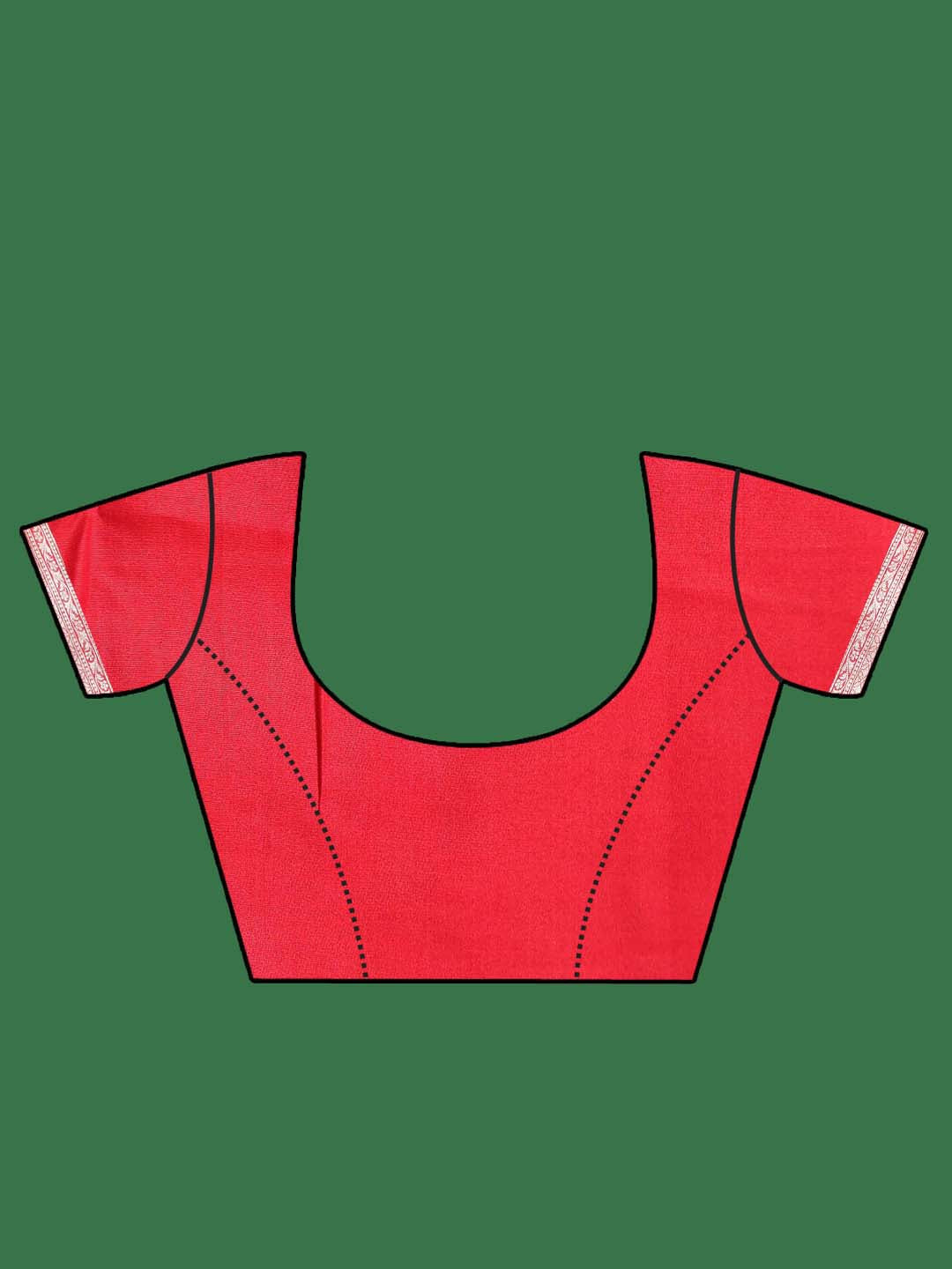 Indethnic Banarasi Red Ethnic Motifs Woven Design Festive Wear Saree - Blouse Piece View