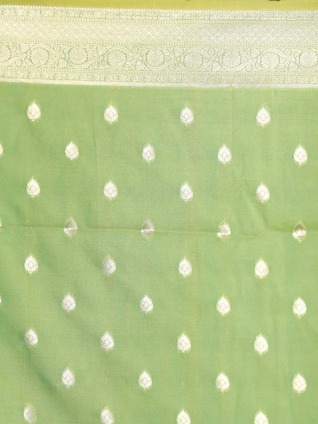 Indethnic Banarasi Green Ethnic Motifs Woven Design Festive Wear Saree - Saree Detail View