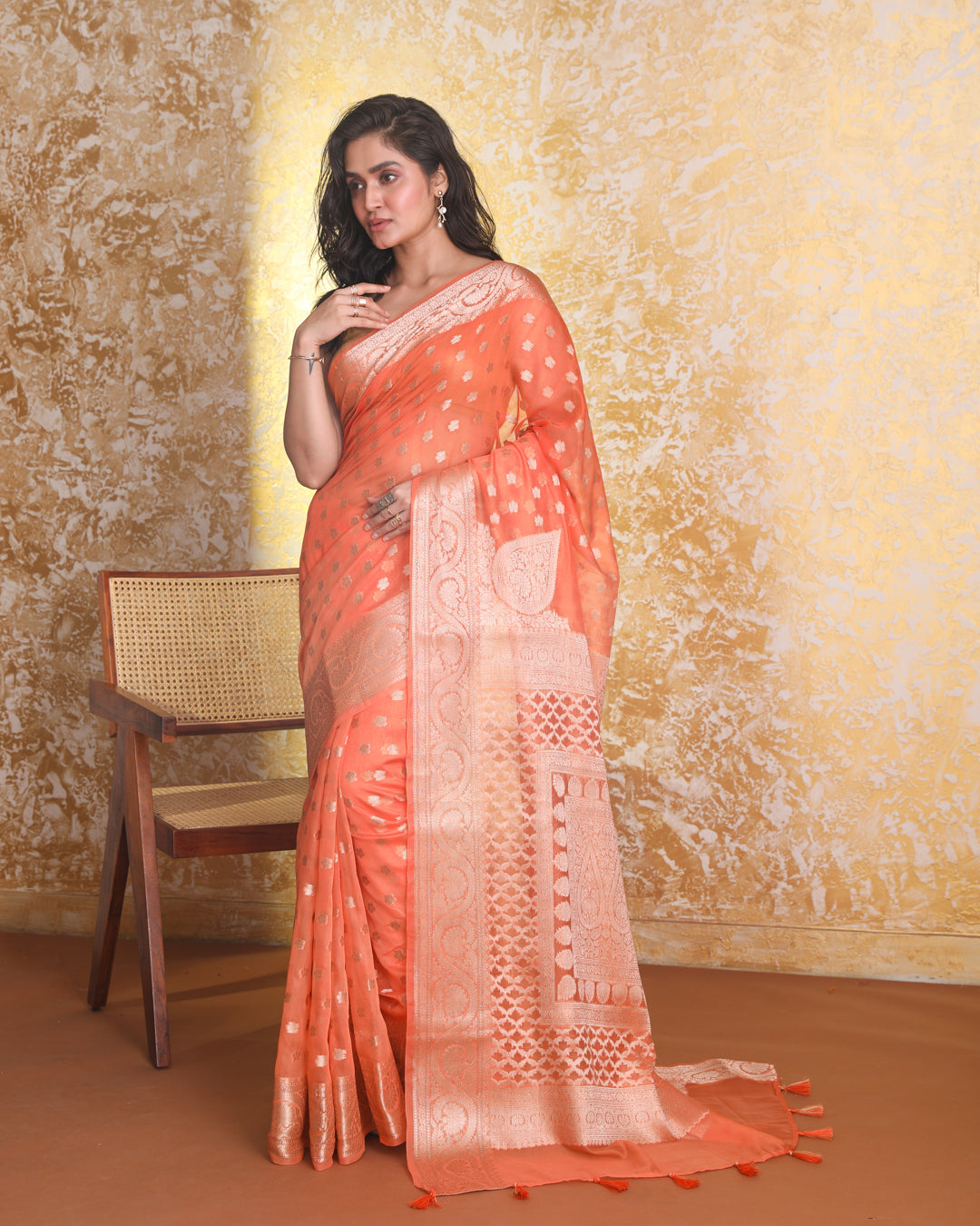 SAFFRON ELEGANCE (BANARASI ART SILK SAREE)