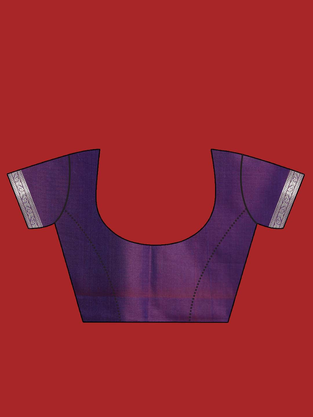 Indethnic Banarasi Purple Ethnic Motifs Woven Design Festive Wear Saree - Blouse Piece View