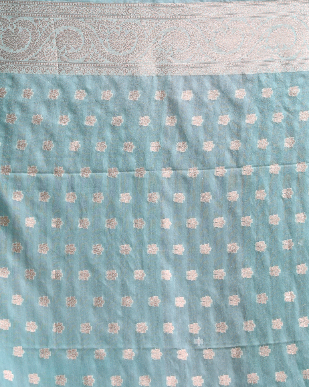 Banarasi Turquoise Blue Ethnic Motifs Woven Design Festive Wear Saree