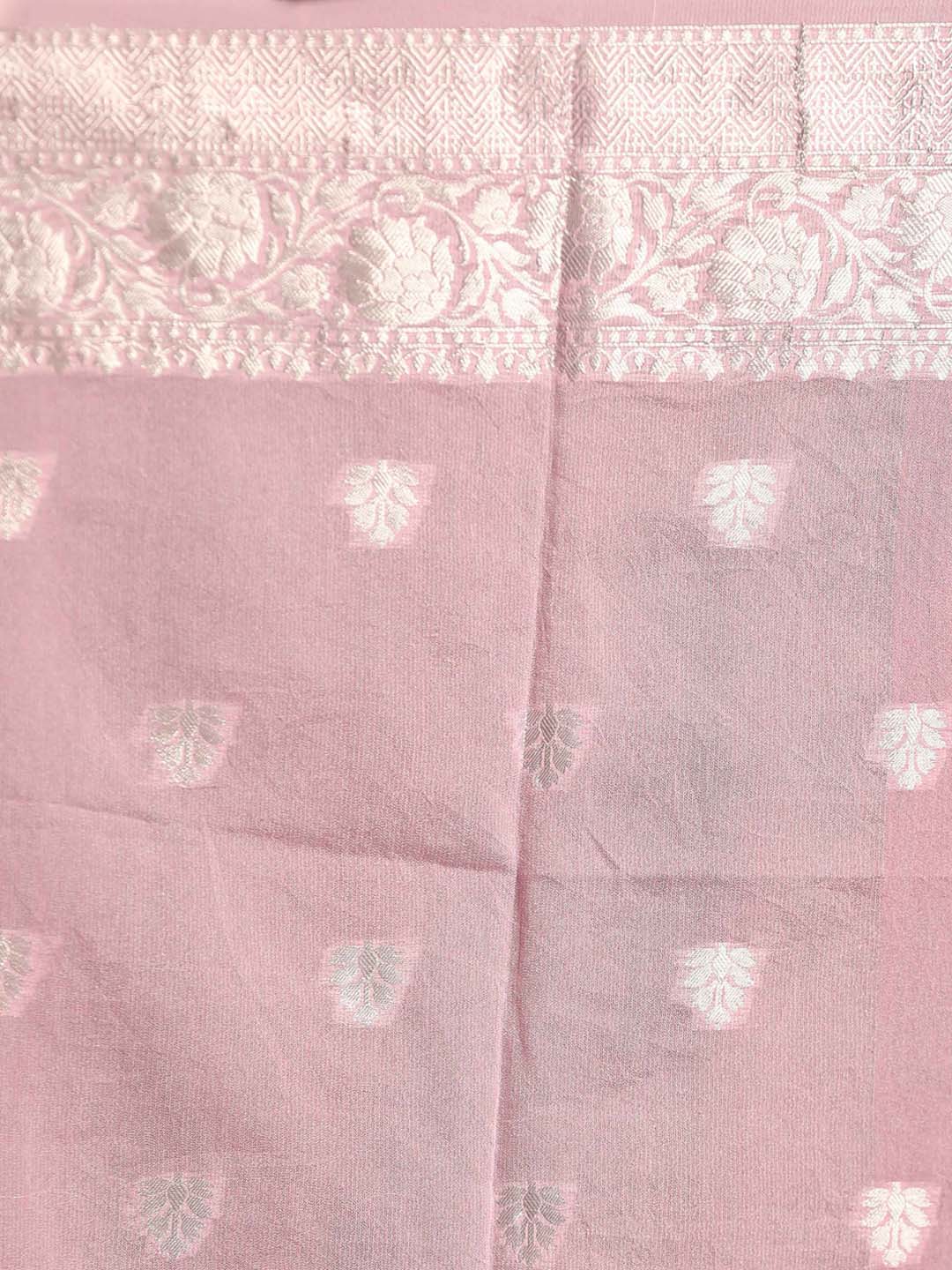 Indethnic Banarasi Pink Ethnic Motifs Woven Design Festive Wear Saree - Saree Detail View