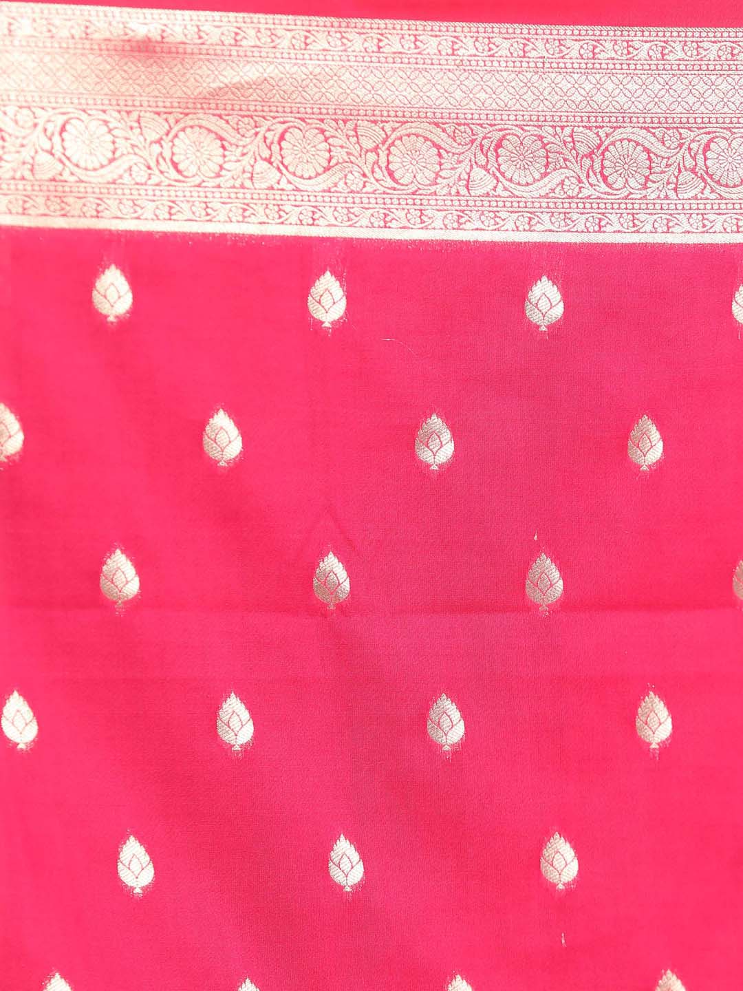 Indethnic Banarasi Pink Ethnic Motifs Woven Design Festive Wear Saree - Saree Detail View