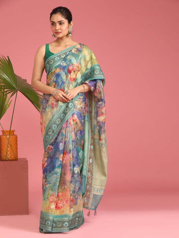 HUES COLLIDE (BANARASI COTTON BLEND SAREE)
