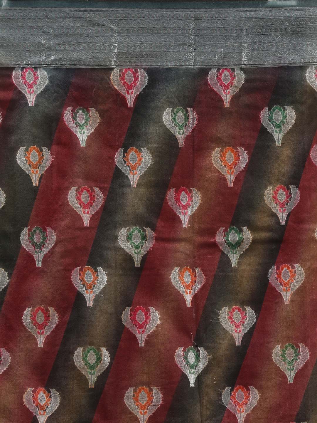 Indethnic Banarasi Multi Woven Design Printed Party Wear Saree - Saree Detail View