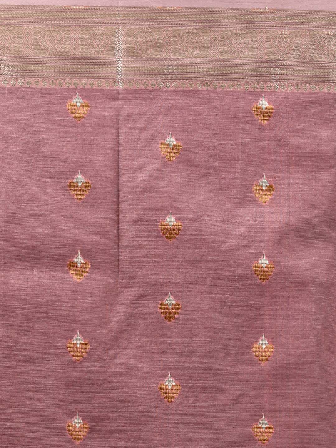 Indethnic Banarasi Pink Ethnic Motifs Woven Design Traditional Wear Saree - Saree Detail View