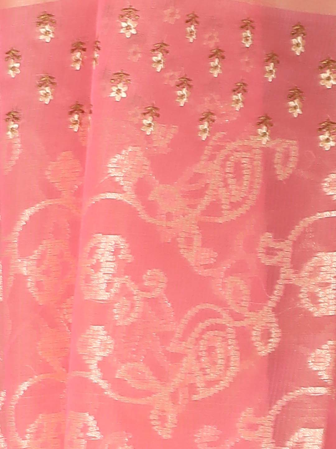 Indethnic Banarasi Pink Woven Design Daily Wear Saree - Saree Detail View