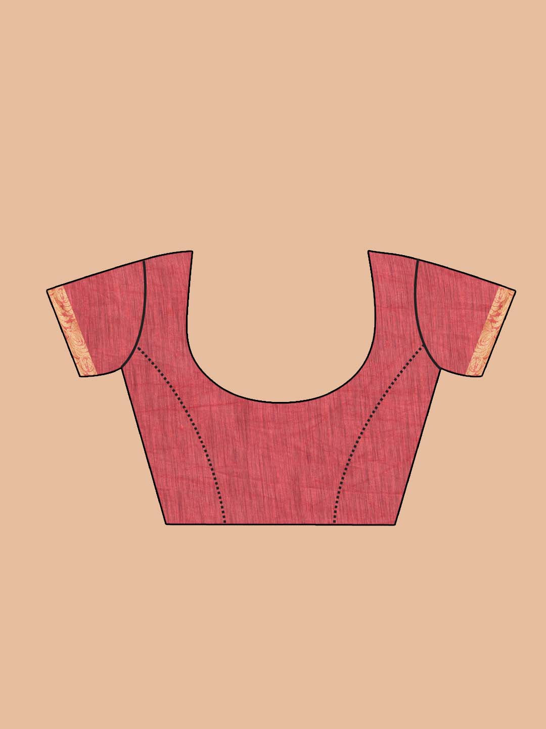 Indethnic Banarasi RED Woven Design Work Wear Saree - Blouse Piece View