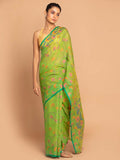 Indethnic Banarasi Blue Woven Design Work Wear Saree - View 1
