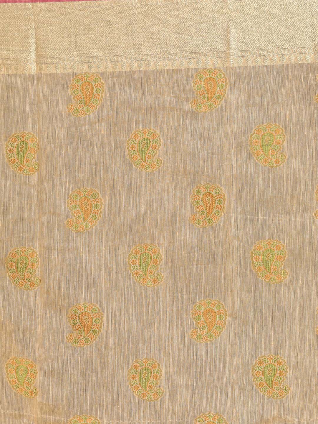 Indethnic Banarasi Gold Woven Design Work Wear Saree - Saree Detail View