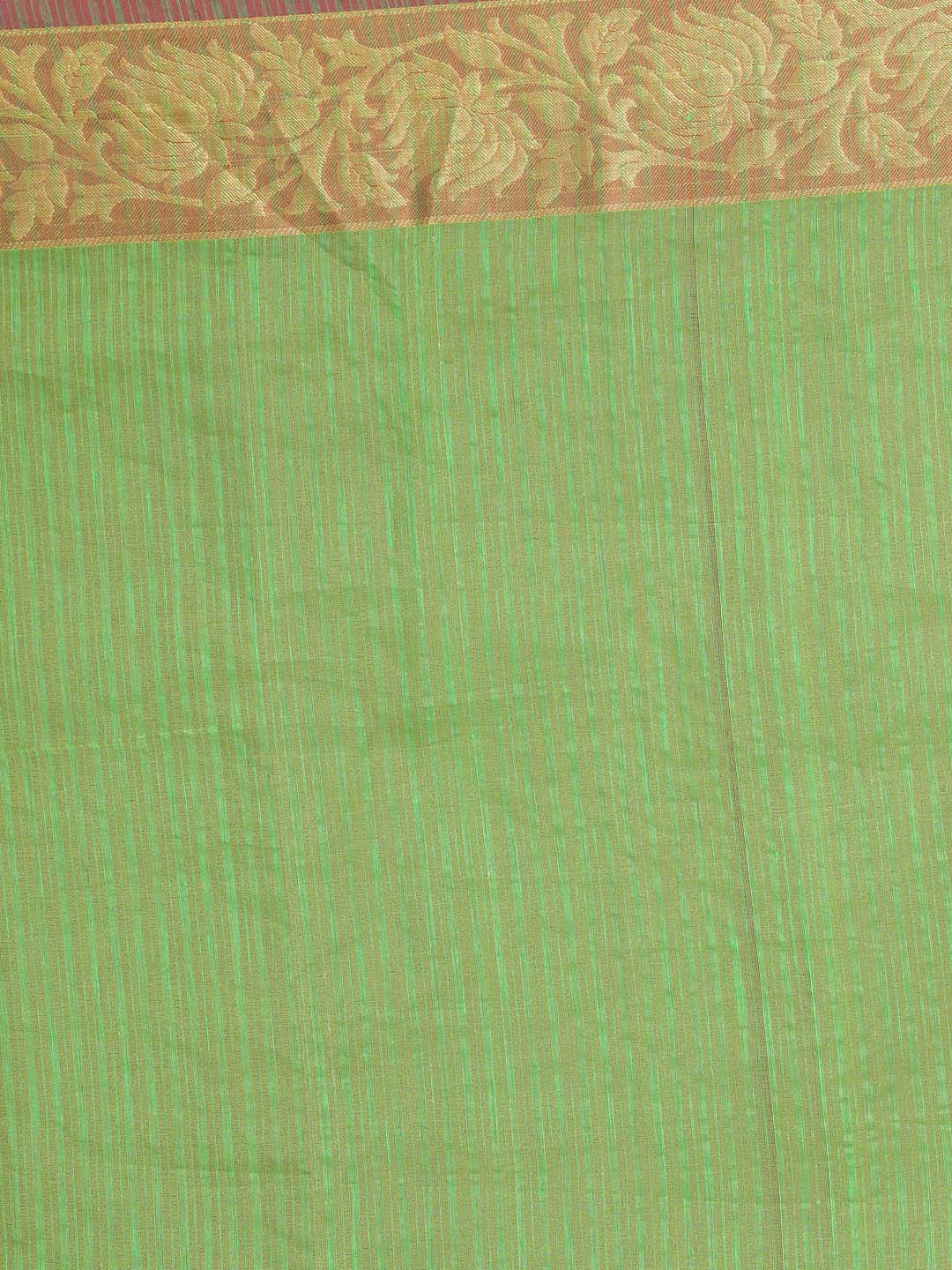 Indethnic Banarasi Green Solid Work Wear Saree - Saree Detail View