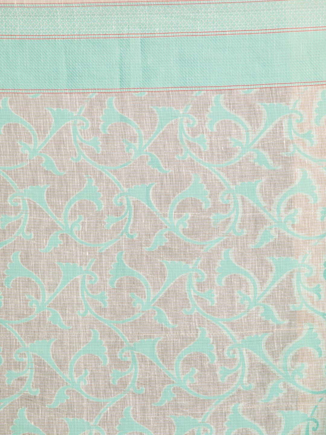 Indethnic Banarasi Sea Green Woven Design Work Wear Saree - Saree Detail View