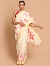 ROSE GOLD (BANARASI LINEN SAREE)