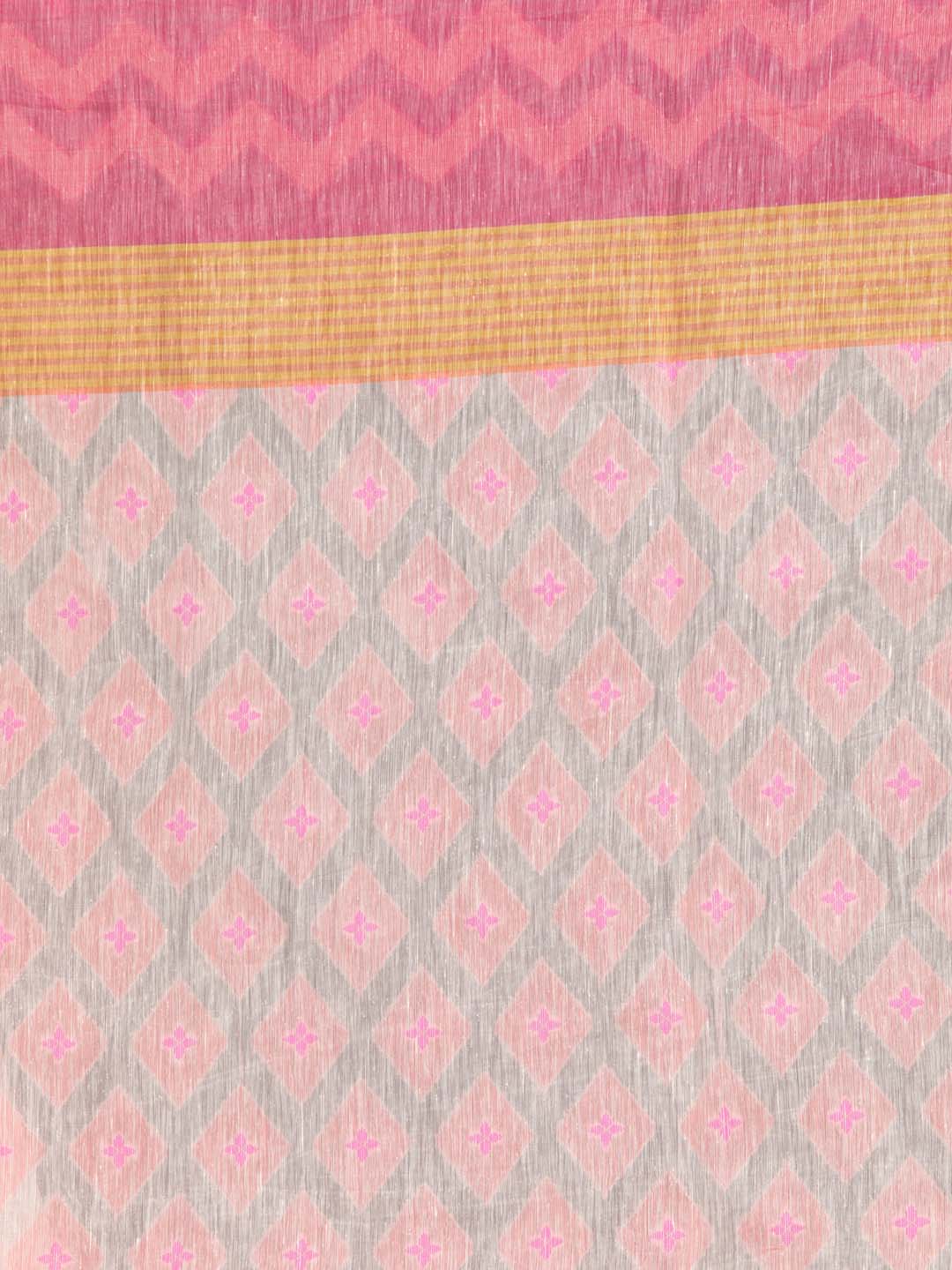 Indethnic Banarasi PINK Woven Design Work Wear Saree - Saree Detail View