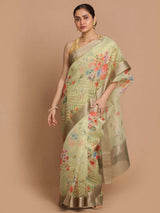 LEMONGRASS (BANARASI ORGANZA SAREE)