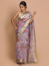LAVENDER ROSE (BANARASI ORGANZA SAREE)
