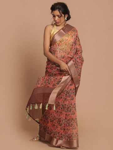 AUTUM BLOOM (BANARASI ORGANZA SAREE)