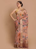 Indethnic Banarasi Biscuit Printed Party Wear Saree - View 1