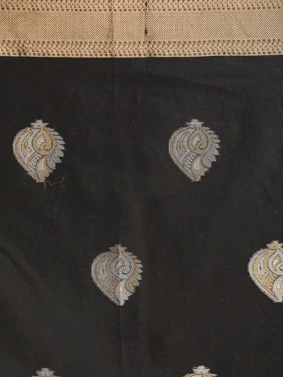 Indethnic Banarasi Black Woven Design Festive Wear Saree - Saree Detail View