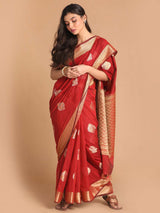 RED EMERALD (BANARASI COTTON BLEND SAREE)