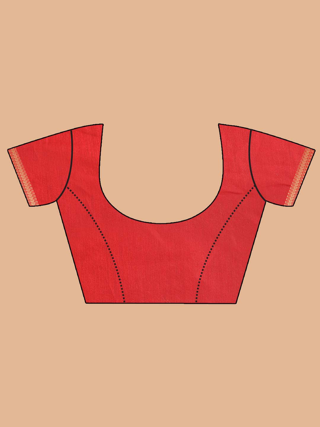 Indethnic Banarasi Red Woven Design Daily Wear Saree - Blouse Piece View