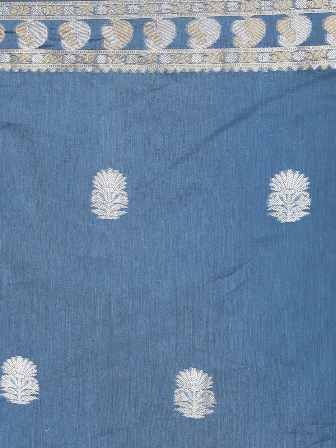 Indethnic Banarasi Blue Woven Design Daily Wear Saree - Saree Detail View