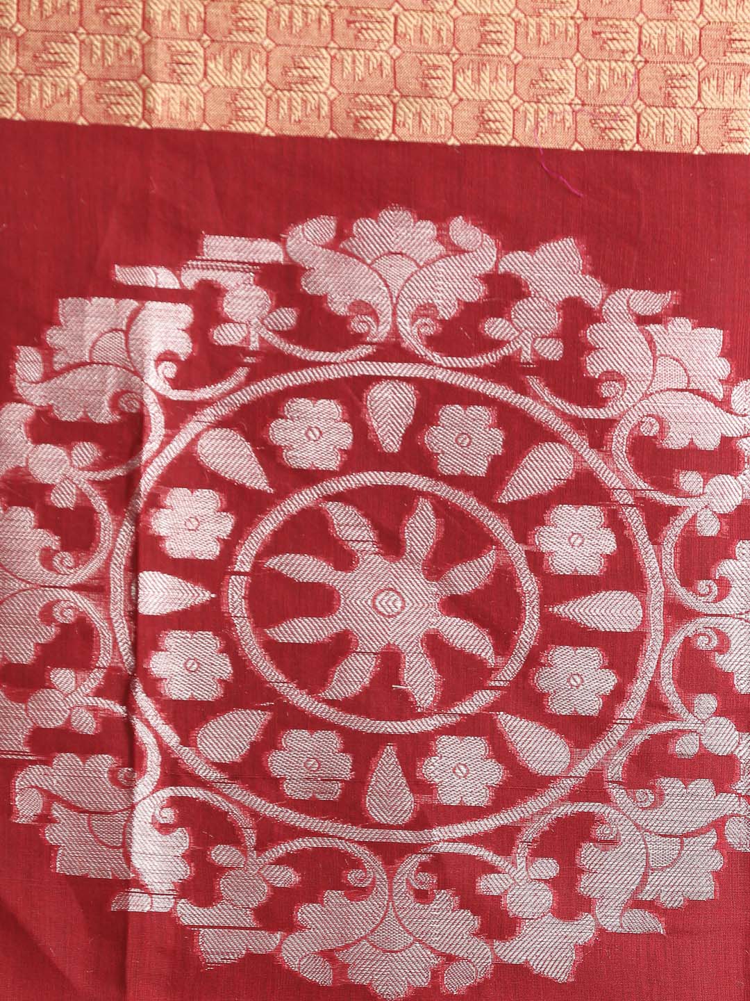Indethnic Banarasi Maroon Woven Design Festive Wear Saree - Saree Detail View