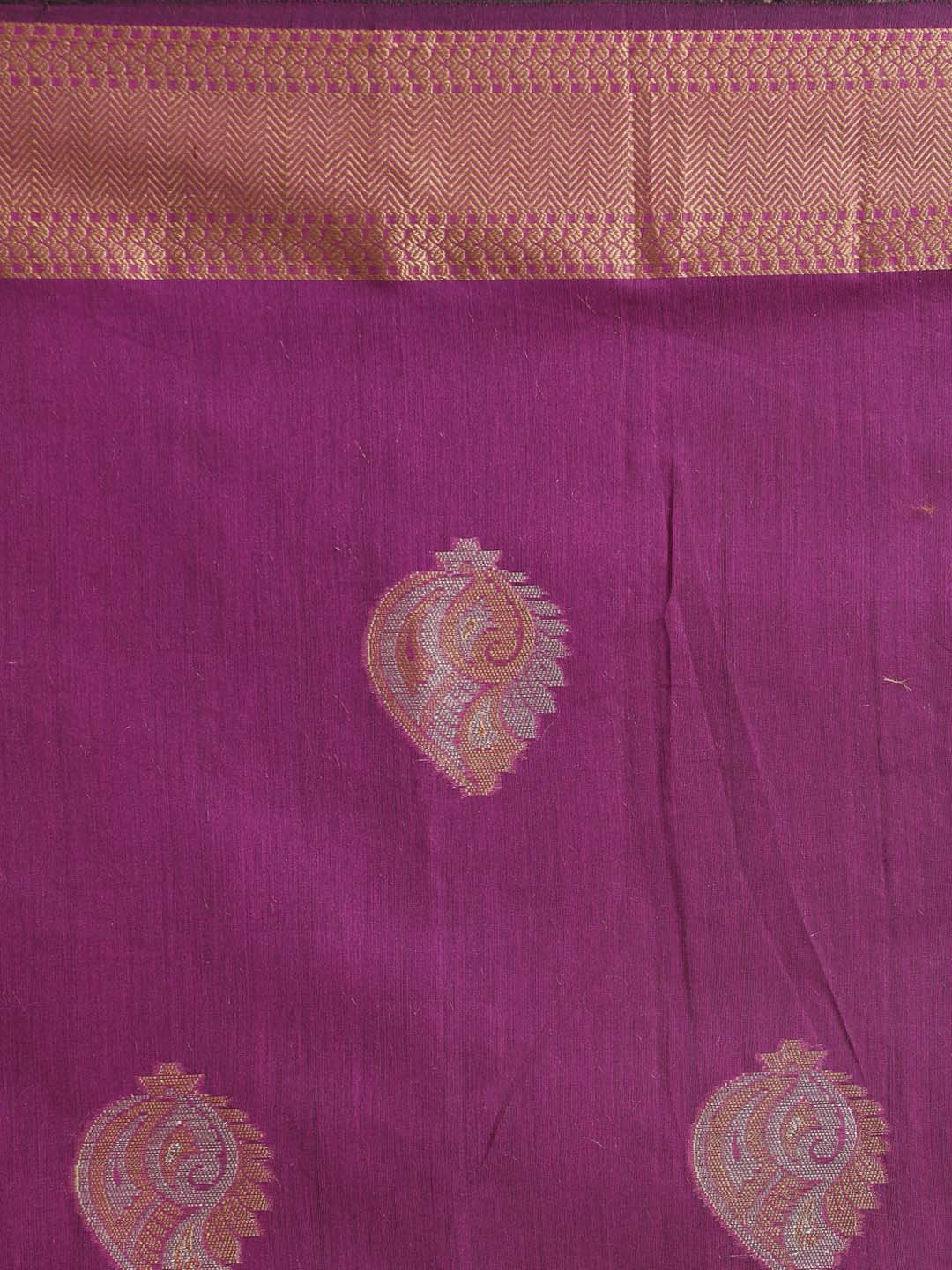 Indethnic Banarasi Purple Woven Design Festive Wear Saree - Saree Detail View