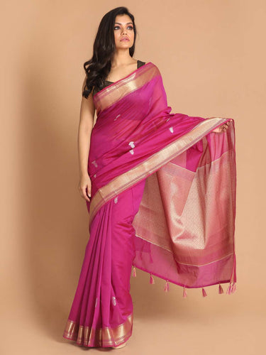 Banarasi Purple Woven Design Daily Wear Saree