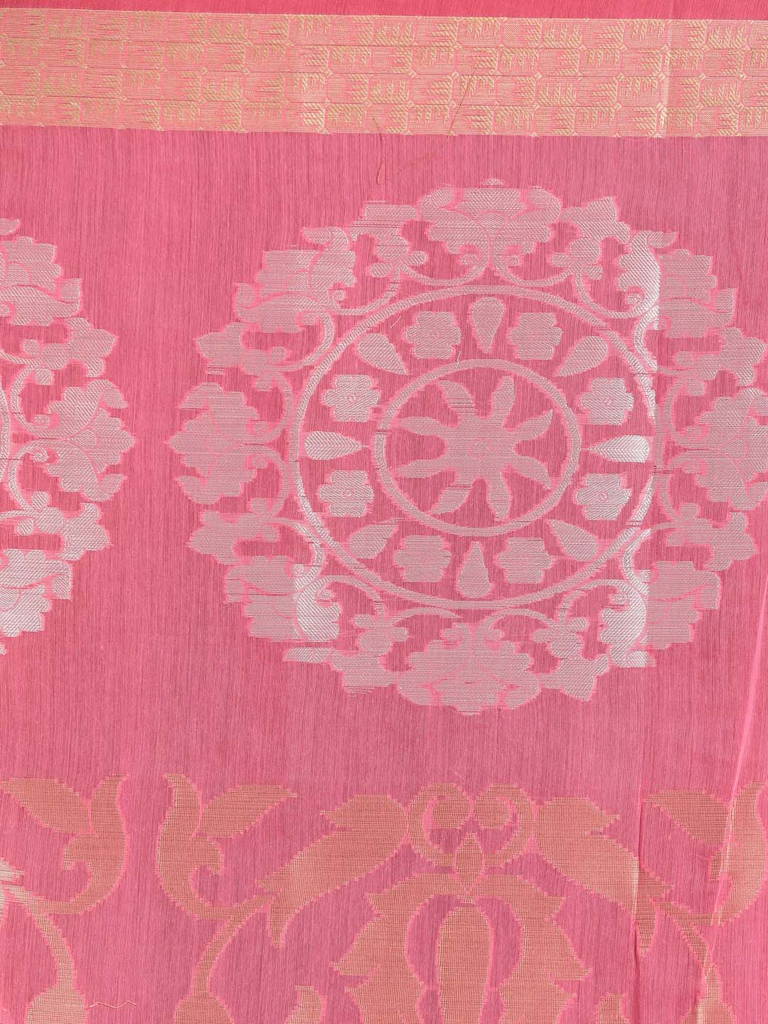 Indethnic Banarasi Pink Woven Design Festive Wear Saree - Saree Detail View