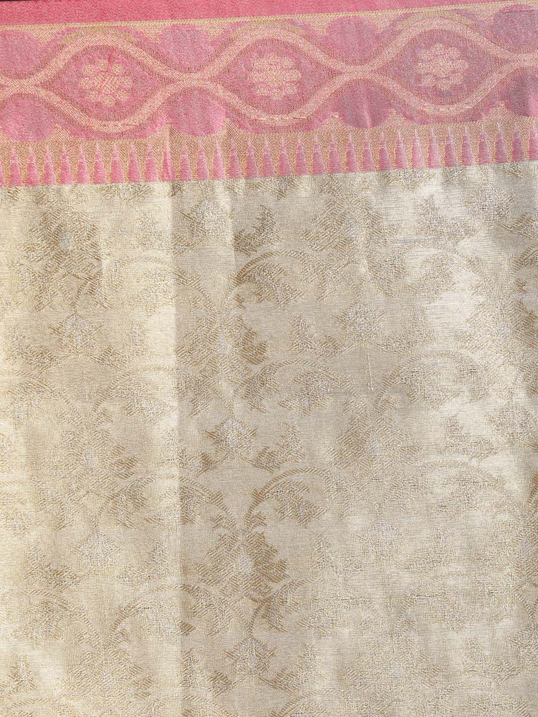 Indethnic Banarasi Beige Woven Design Festive Wear Saree - Saree Detail View