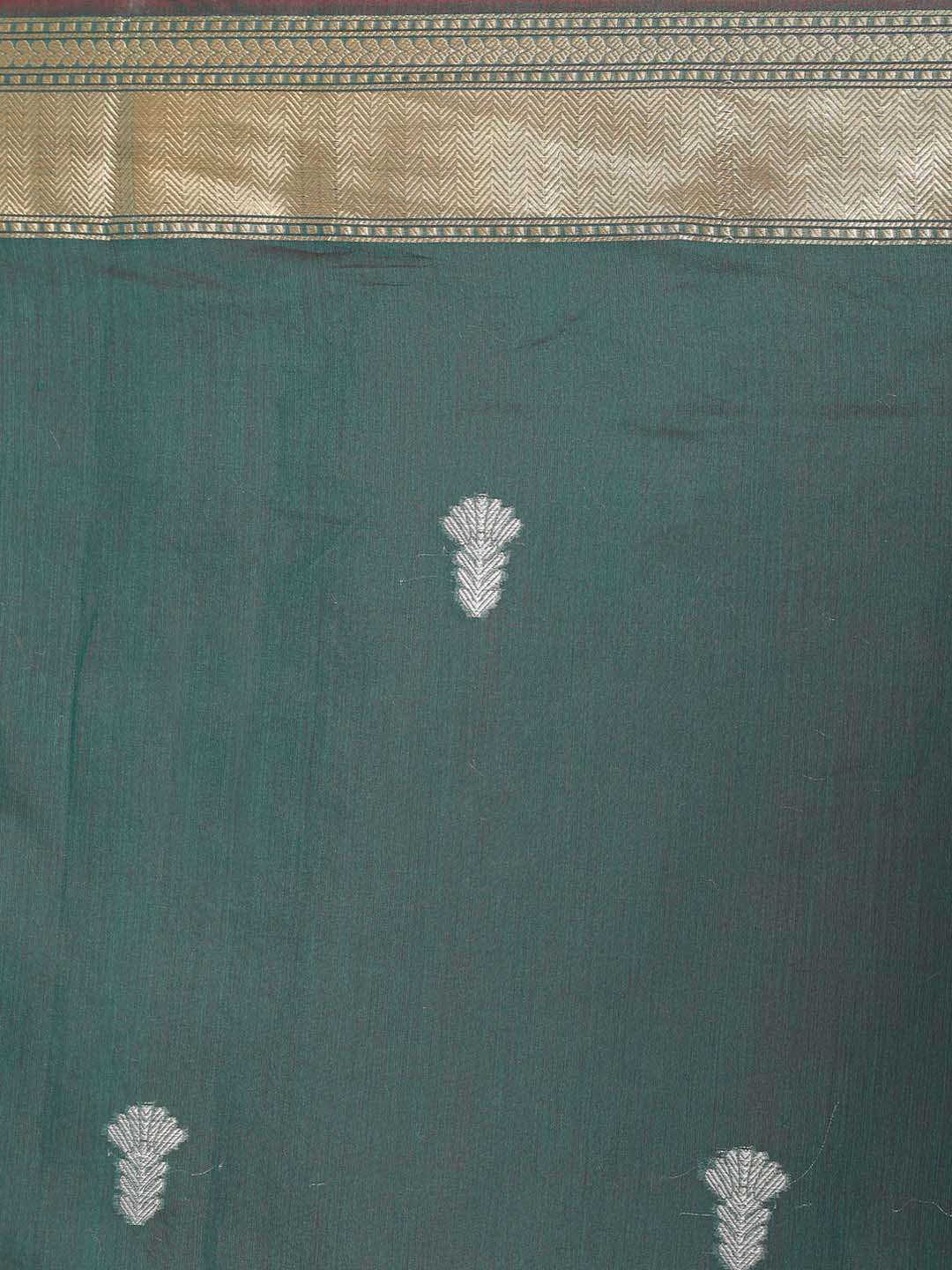 Indethnic Banarasi Green Woven Design Party Wear Saree - Saree Detail View