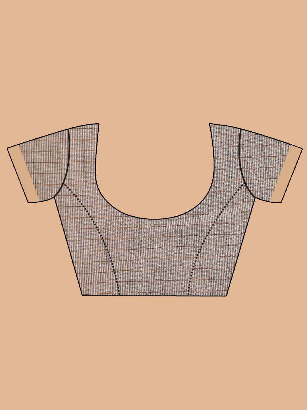 Indethnic Banarasi Grey Checked Work Wear Saree - Blouse Piece View