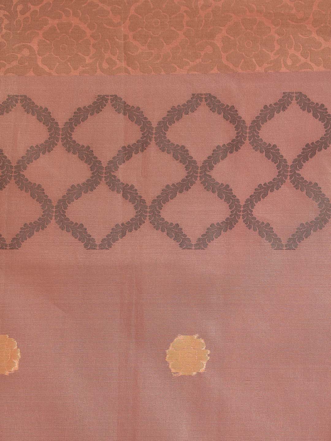 Indethnic Banarasi Peach Woven Design Party Wear Saree - Saree Detail View