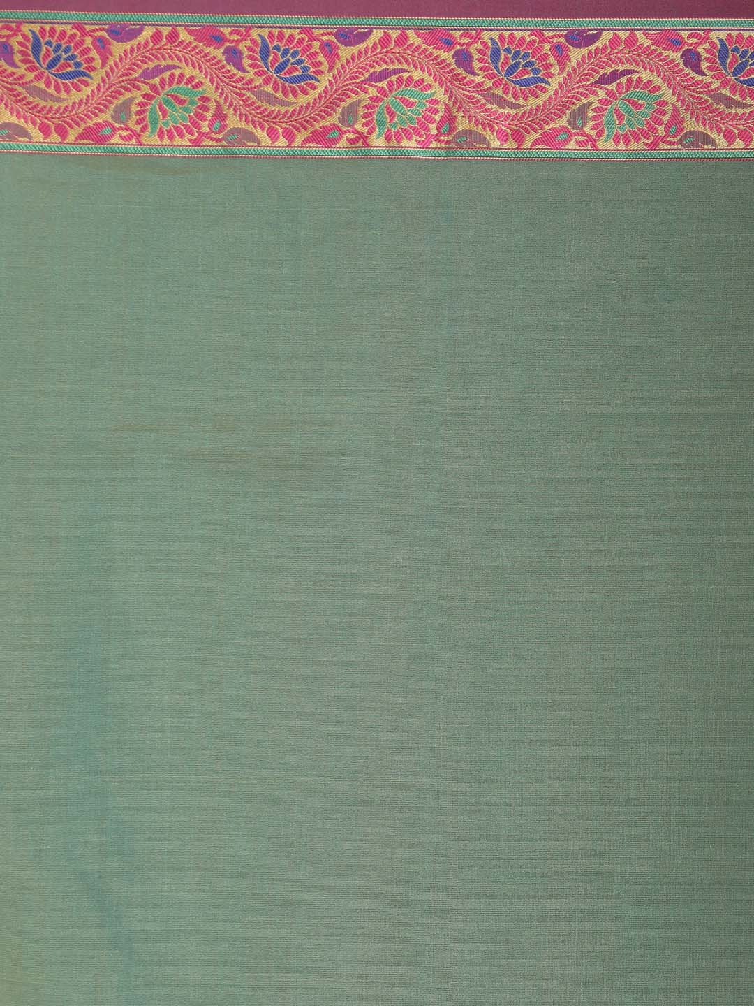 Indethnic Banarasi Sea Green Solid Party Wear Saree - Saree Detail View