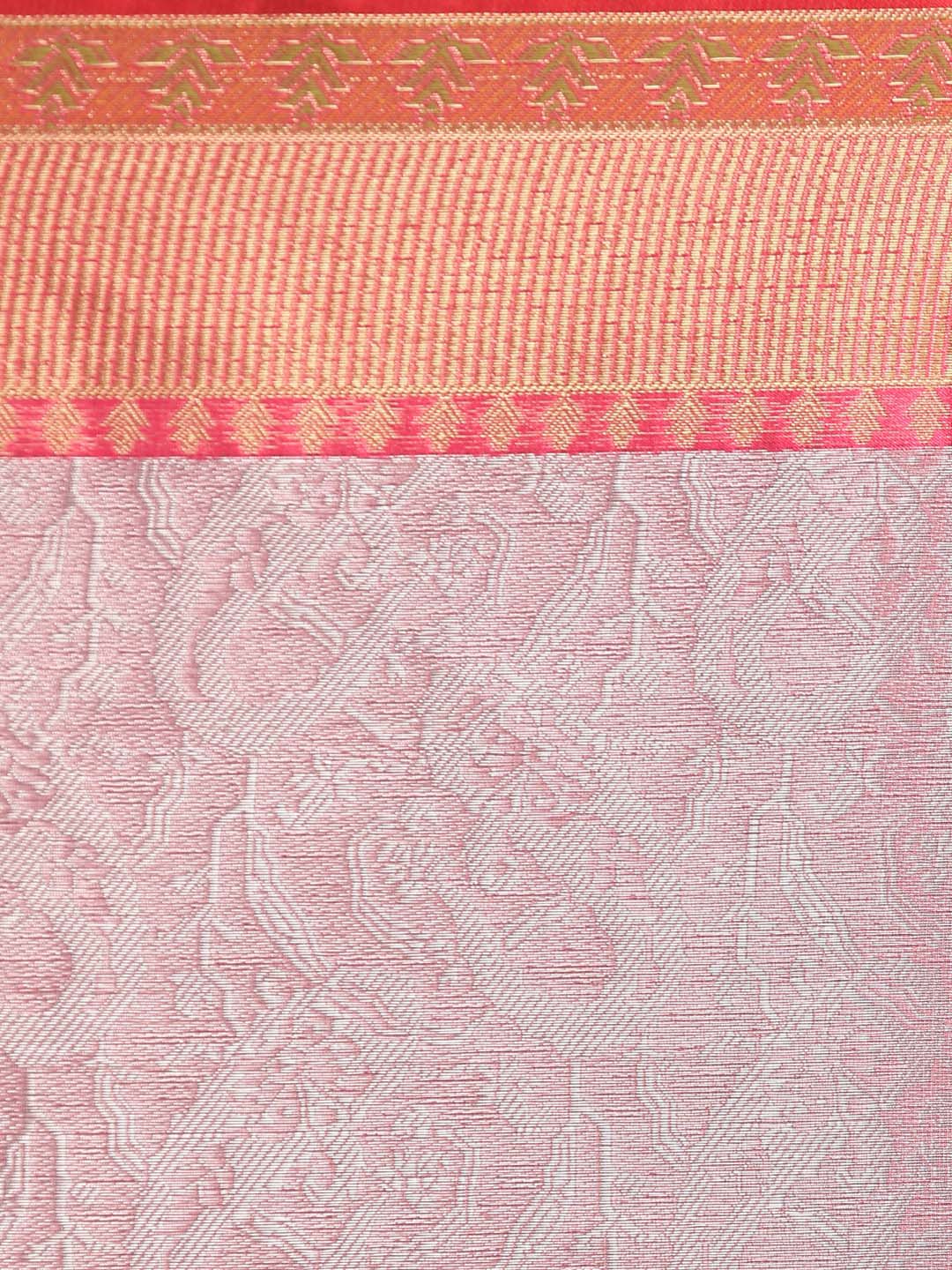 Indethnic Banarasi Pink Woven Design Party Wear Saree - Saree Detail View