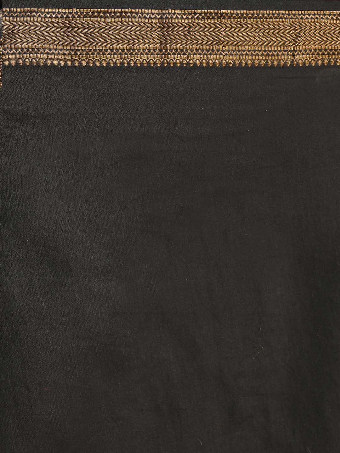 Indethnic Banarasi Black Solid Work Wear Saree - Saree Detail View
