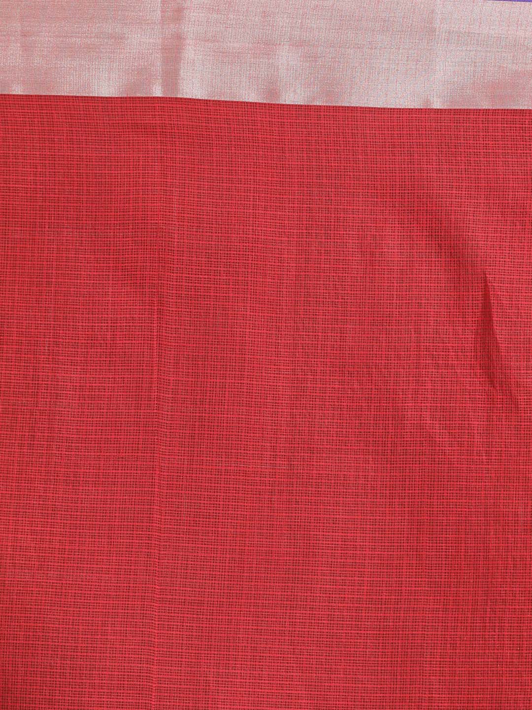 Indethnic Kota Red Solid Work Wear Saree - Saree Detail View