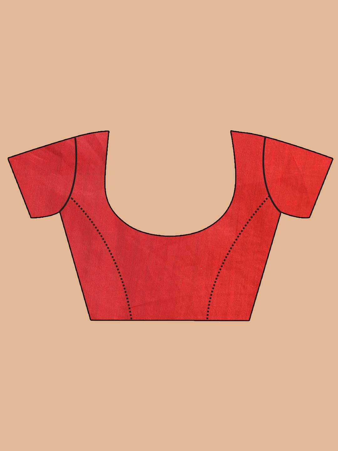 Indethnic Banarasi Red Solid Work Wear Saree - Blouse Piece View
